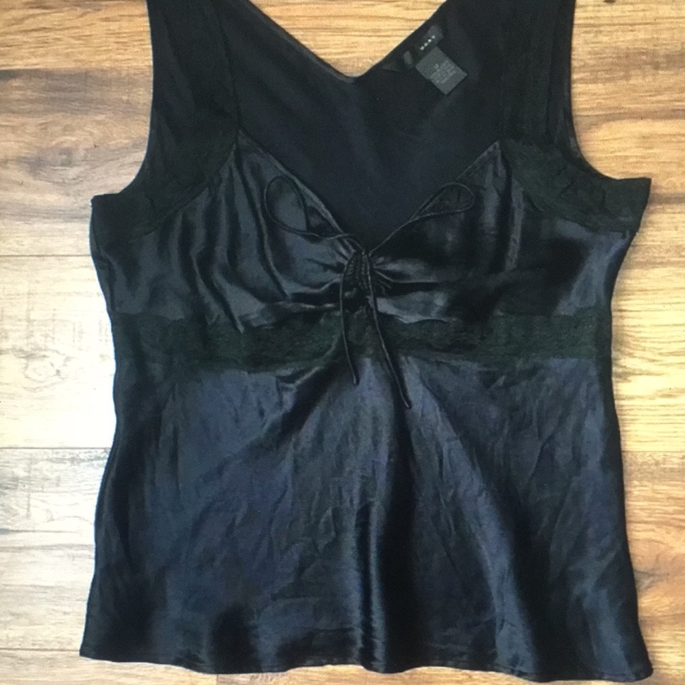 Elegant Black Satin Women's Top